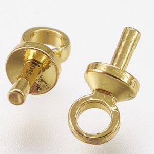 Ripatsihaak poolpuuritud helmele 6,5x1,5x0,7mm, messing, kaetud 18K kullaga, pakis 4 tk
