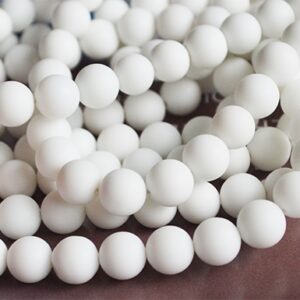 Portselanhelmes 10-10,5mm matistatud, ava 1,2mm, valge, pakis 8 tk