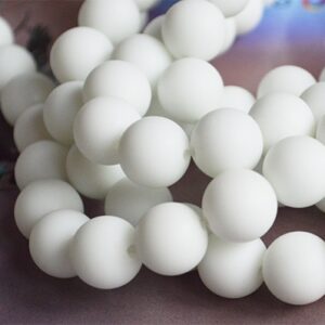Portselanhelmes 12-12,5mm matistatud, ava 1,5mm, valge, pakis 6 tk