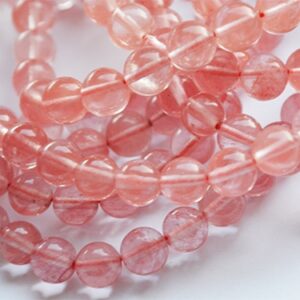 Watermelon Stone (Arbuusi kivi) imitatsioon, klaasist helmed 8mm, läbikumav helepunane, ava 1mm, pakis 10 tk