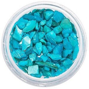 Teokarbi chipsid 0.5~10x0.5~7x0.1~3mm, värv türkiis, 1 karp Ei saa saata maksikirjaga.