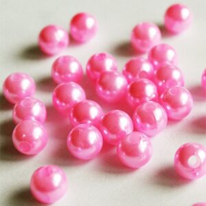 Plastikpärl 7,5-8mm tumeroosa, ava 1mm, pakis 25 tk