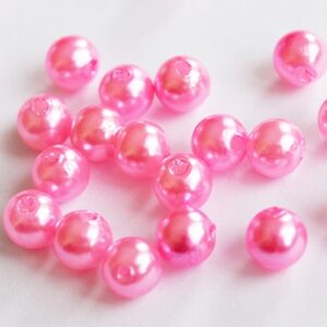Plastikpärl 6mm roosa, ava 1mm, pakis 50 tk