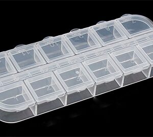 Karp 12.5x5x1.5cm plastik, 12 eradi kaanega kambrit,  1 tk.  Saatmine pakiautomaadi kaudu.