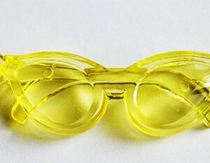 Akryyliriipus Silmälasit 63.5x20x8mm, aukon koko 4mm, keltainen, 1 kpl
