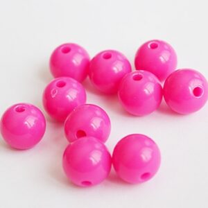 Akrüülhelmes 10mm ava 2mm tumeroosa, pakis 10 tk