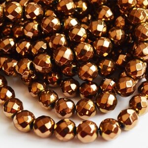 Hematiit 8mm sünteetiline, lihvitud, ava 1mm, värv vaskne, pakis 10 tk.