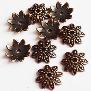 Helmihattu red copper 14mm, aukon koko 2mm,  6 kpl