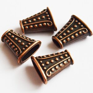 Helmihattu red copper 18x16x7mm,  aukon koko 3.5~12mm,  4 kpl