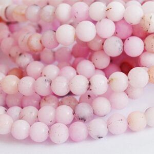 Jasper Cherry Blossom 6 мм матовый, натуральный, светло-розовый, отверстие 0,8 мм, 15 шт. в упаковке
