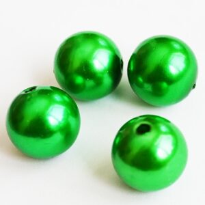 Akrüülpärl 14mm, ava 2mm roheline, pakis 4 tk