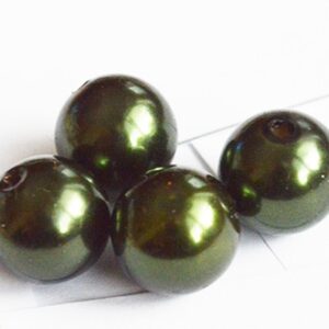 Akrüülpärl 14mm, ava 2mm tumeroheline, pakis 4 tk.   Saatmine pakiautomaadi kaudu.