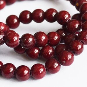 Jadeiit ümar 6mm, looduslik kivi, värvitud, ava 1mm, pakis 23 tk