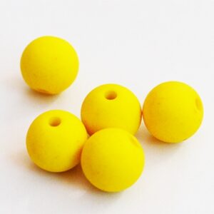 Akrüülhelmes 10mm matistatud kollane, ava 2mm, pakis 10 tk