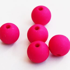 Akrüülhelmes 10mm matistatud fuksia, ava 2mm, pakis 10 tk