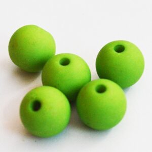 Akrüülhelmes 10mm matistatud roheline, ava 2mm, pakis 10 tk