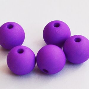 Akrüülhelmes 10mm matistatud tumelilla, ava 2mm, pakis 10 tk