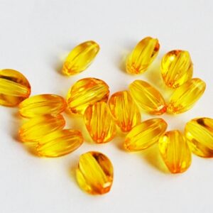 Akrüülhelmes ovaalne 9x6mm oranž, ava 0,8mm, pakis 16 tk