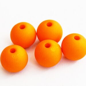 Akrüülhelmes 10mm matistatud oranž, ava 2mm, pakis 10 tk