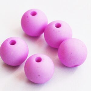 Akrüülhelmes 10mm matistatud lillakasroosa, ava 2mm, pakis 10 tk