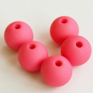 Akrüülhelmes 10mm matistatud roosa, ava 2mm, pakis 10 tk