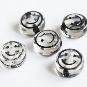 Akrüülhelmes Nägu 11x5mm läbipaistev, ava 1,5mm, pakis 5 tk