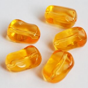 Akrüülhelmes 14x11mm oranž, ava 1mm, pakis 5 tk