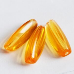 Akrüülhelmes 24x10mm oranž, ava 1mm, pakis 3 tk