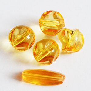 Akrüülhelmes 24x10-16mm oranž, ava 1mm, pakis 4+1 tk
