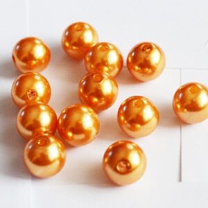 Akrüülpärl 8-9mm kuldne, ava 1mm pakis 13 tk