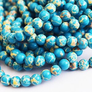Jaspis 6mm sünteetiline, sinine, ava 1mm, pakis 10 tk