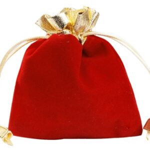 Lahjapussi 12x10cm punainen sametti - 1 kpl