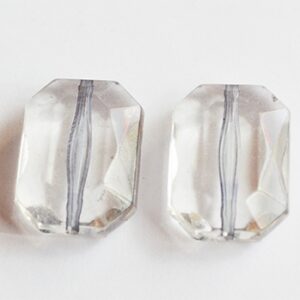 Akrüülhelmes 29x14mm läbipaistev, ava 1mm, pakis 2 tk