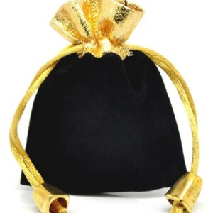 Lahjapussi 9x7cm musta sametti - 1 kpl