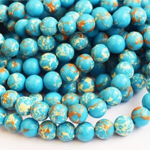 Jaspis 8mm sünteetiline, sinine, ava 1mm, pakis 10 tk
