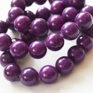 Jadeiit 10mm looduslik, värvitud tumelilla, ava 1 mm, 10 tk