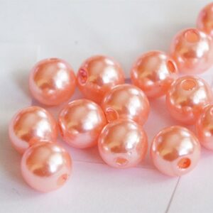 Akrüülpärl 8mm kreemikasroosa, ava 2mm, pakis 15 tk