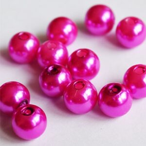 Akrüülpärl 8mm tumeroosa, ava 2mm, pakis 15 tk