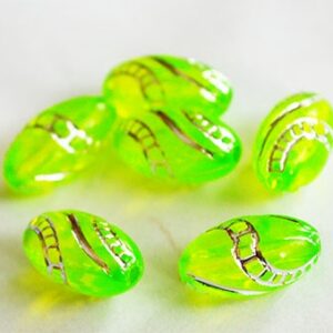 Akryylihelmi soikea 13x7mm, reikä 1,6mm, vihreä, pakkaus 8 kpl