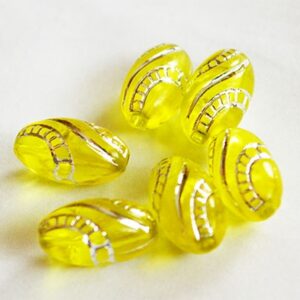 Akryylihelmi soikea 13x7mm, reikä 1,6mm, keltainen, pakkaus 8 kpl