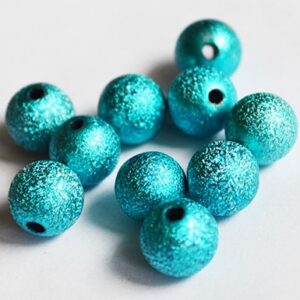Akrüülhelmes 10mm, struktuurne, sinine, ava 1,8mm,  pakis 10 tk