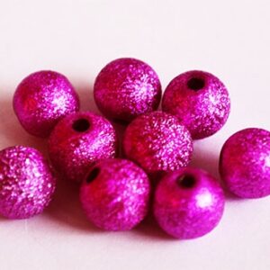 Akrüülhelmes 10mm, struktuurne, tumeroosa,  ava 1,8mm,  pakis 10 tk