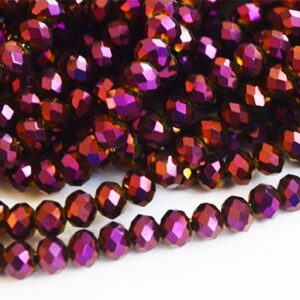 Lihvitud rondell 6x5mm lillakaspunane, ava 1mm, pakis 10 tk.