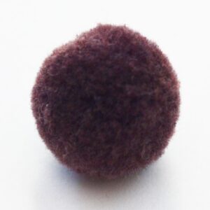 Polüestervillast pom-pom pall 20mm tumepruun, 1 tk.  Ei saa saata liht- ega tähitud maksikirjaga.