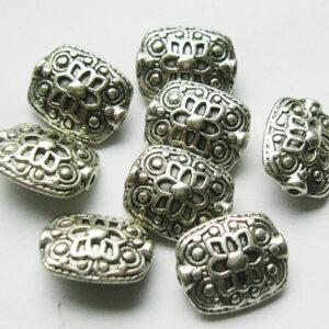 Antiikkihopea metallihelmi 11x13mm, 1 kpl