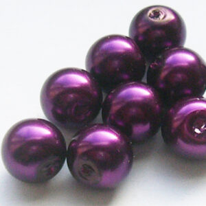 Fuksiinpunased  klaaspärlid  10mm, 1tk