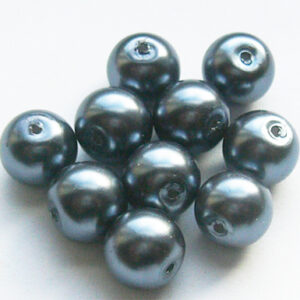 Tumehallid klaaspärlid 10mm, 1 tk