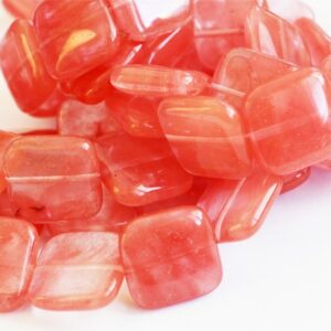 Cherry kvarts 20x20mm sünteetiline kivi, 1 tk