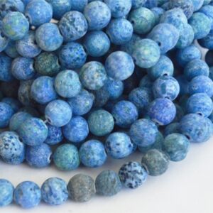 Ahhaat 8mm matistatud, kuumutatud, värvitud sinine, 1 tk