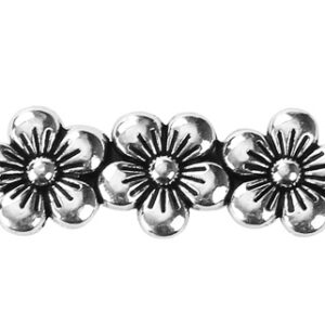 Ant.hõbedane metallist ühendaja 27x9mm kolmerealine, 1 tk